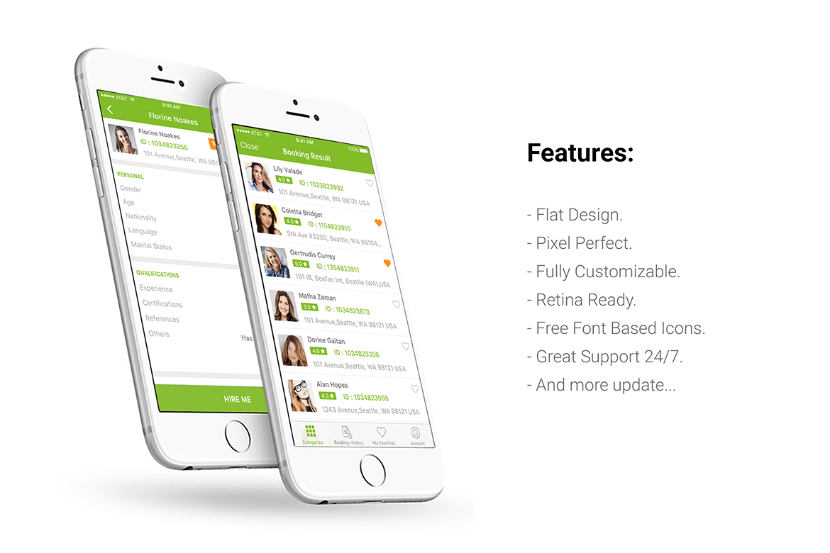 招聘APP应用用户界面设计UI素材 Callmeback –  UI Design for Job Search插图(2)