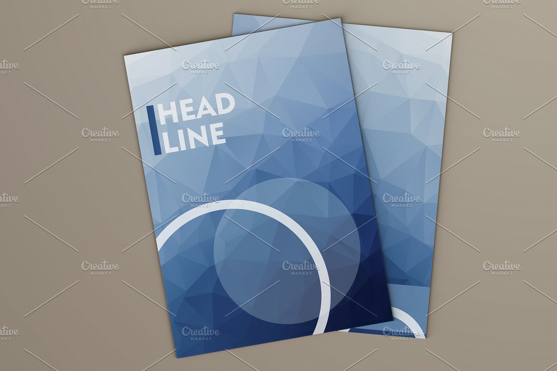 多色抽象多边形风格的精美小册子模板  Brilliant brochures in poli style插图