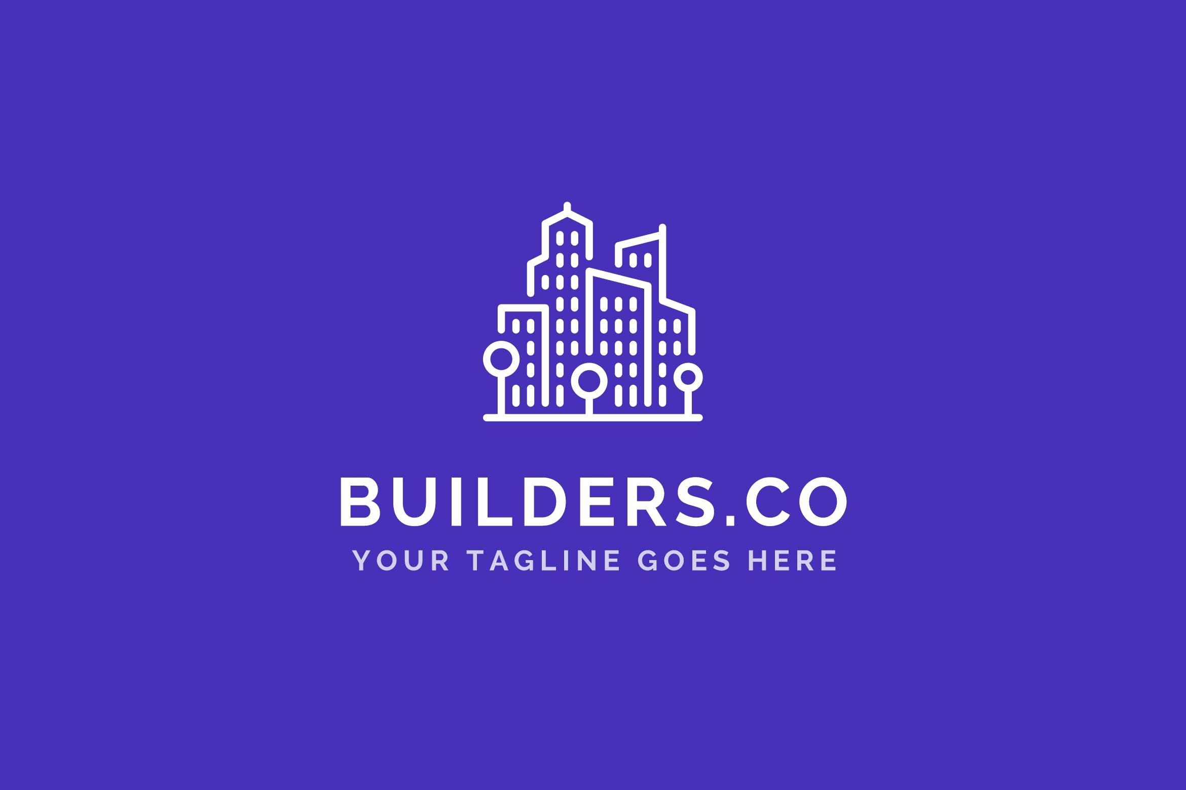 建筑基建/建筑设计策划公司Logo设计素材库精选模板 Builders Co – Construction Company Logo Template插图