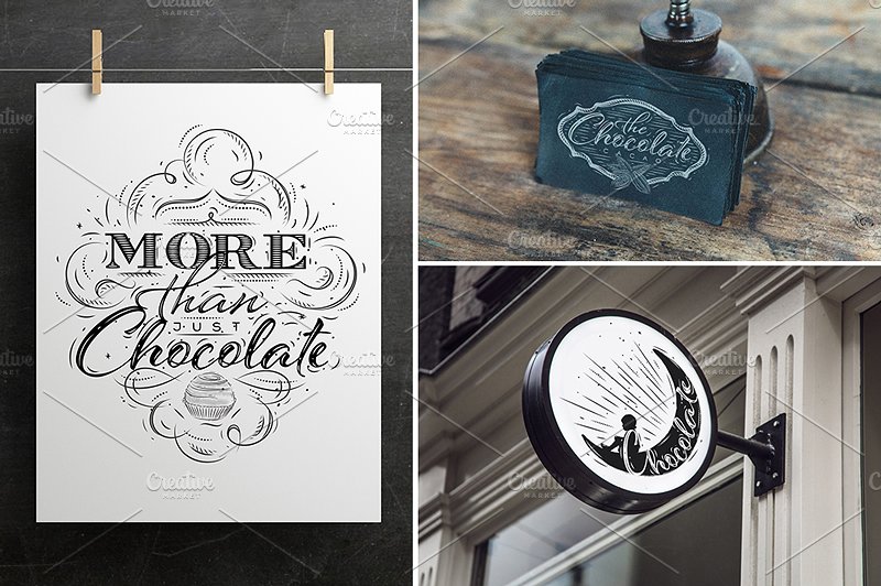 复古巧克力标签插画 Chocolate Set插图(4)