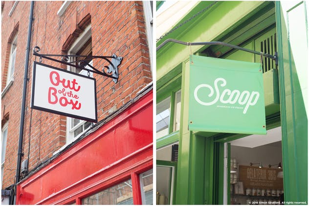 店铺店招广告牌店招样机 Shop sign mockups 1插图(4)