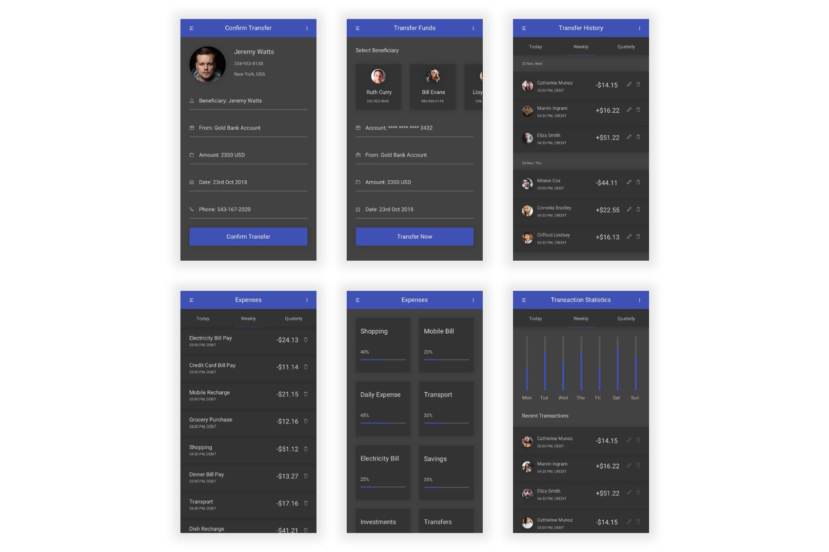 网上银行金融APP应用UI用户交互界面设计PSD模板 Vitt – Banking & Finance Photoshop UI Kit插图(14)