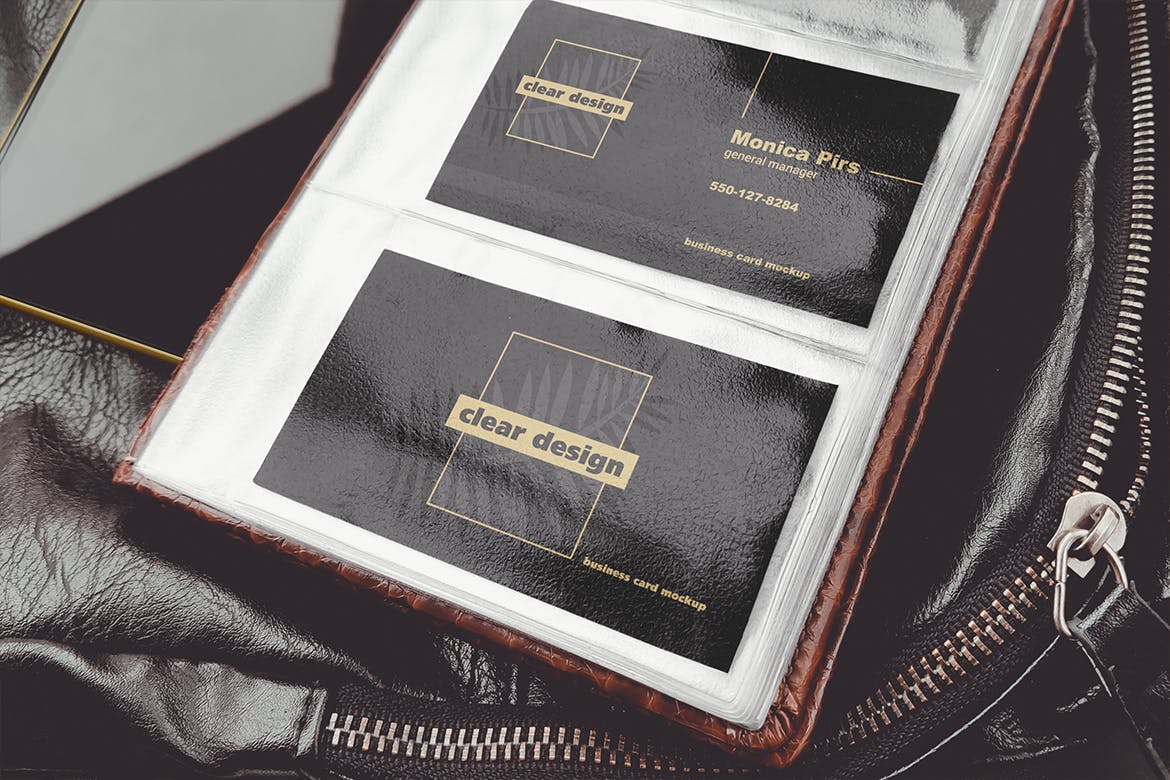 企业名片文件夹场景展示素材库精选模板 Business Card Holder Scene Mockup插图(4)