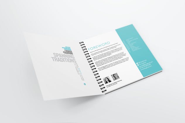 方形活页记事本/笔记本样机V.2 Spiral Book Binding Mockups 02插图(3)