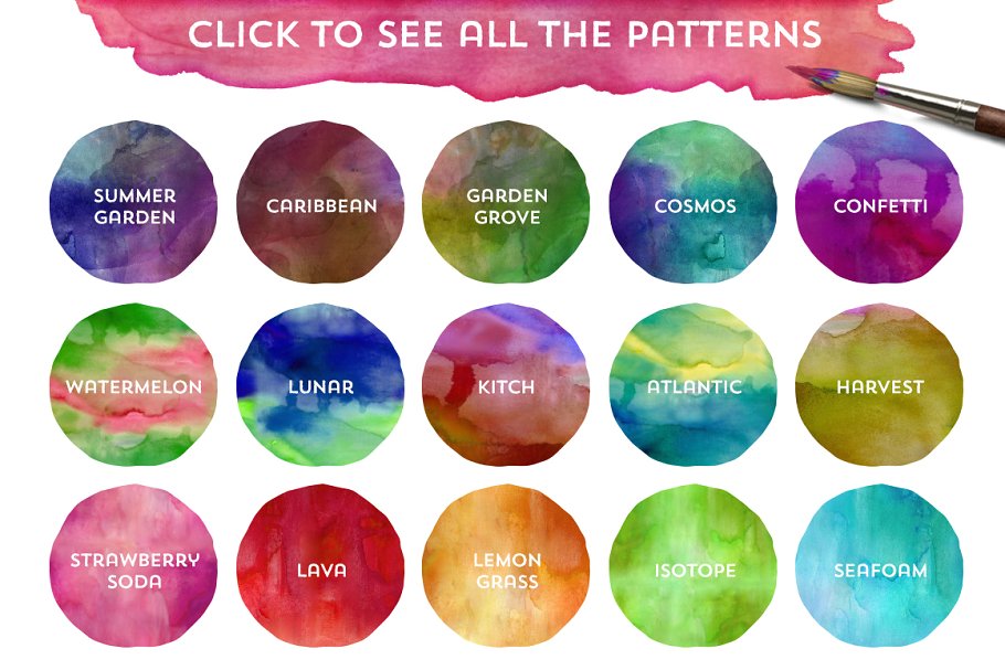 品牌设计水彩设计元素合集 The Watercolor Branding Kit插图(9)