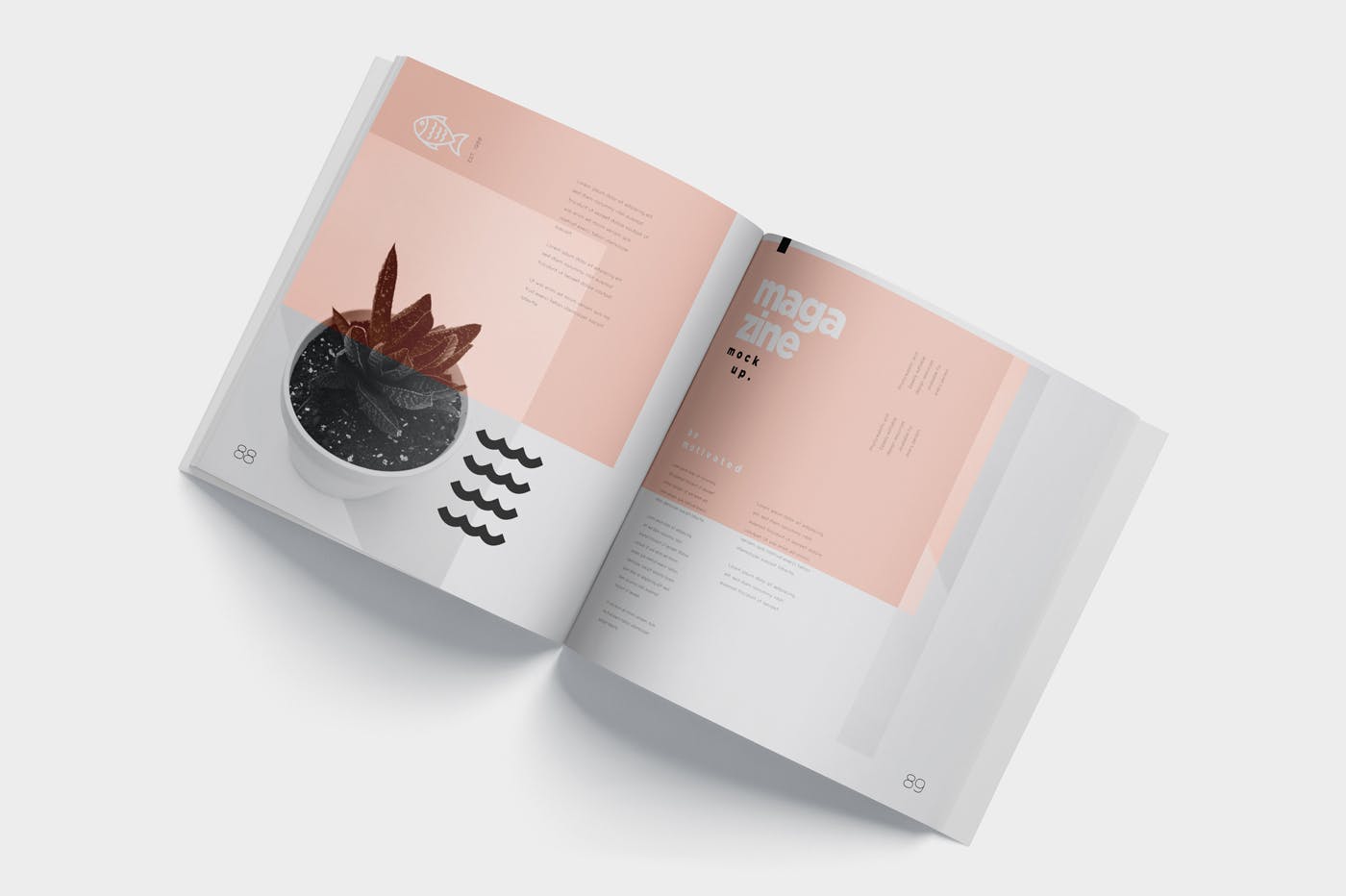 杂志内页排版设计印刷效果图样机 Open Magazine Mockups插图(5)