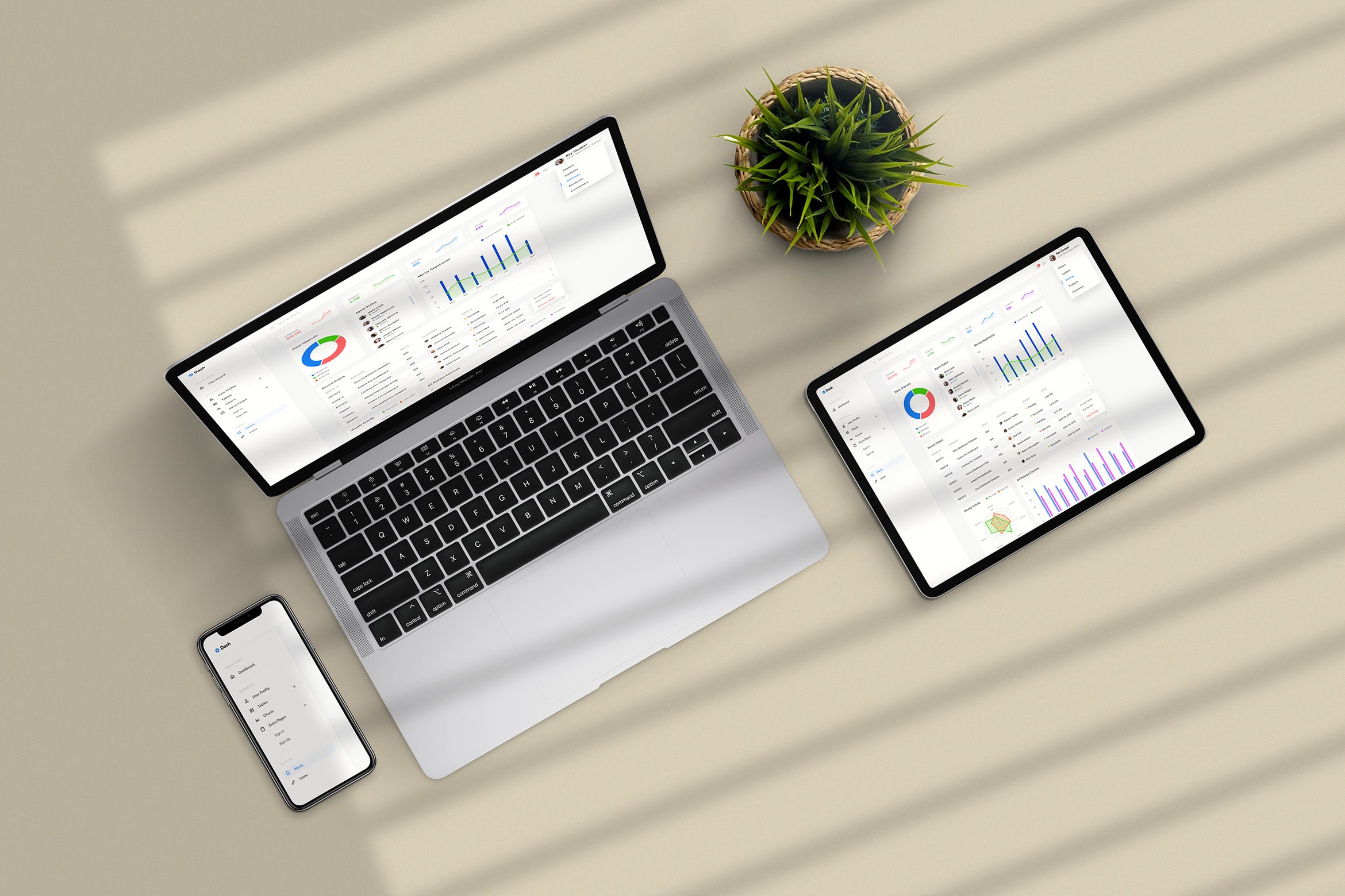 手机/平板电脑/笔记本电脑响应式设计效果图素材库精选样机v05 Responsive Device Mockup Vol 05插图