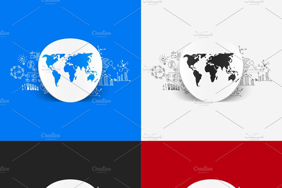 12张手绘商业公式的纸质地图贴纸 12 MAP STICKERS-business formulas插图(4)