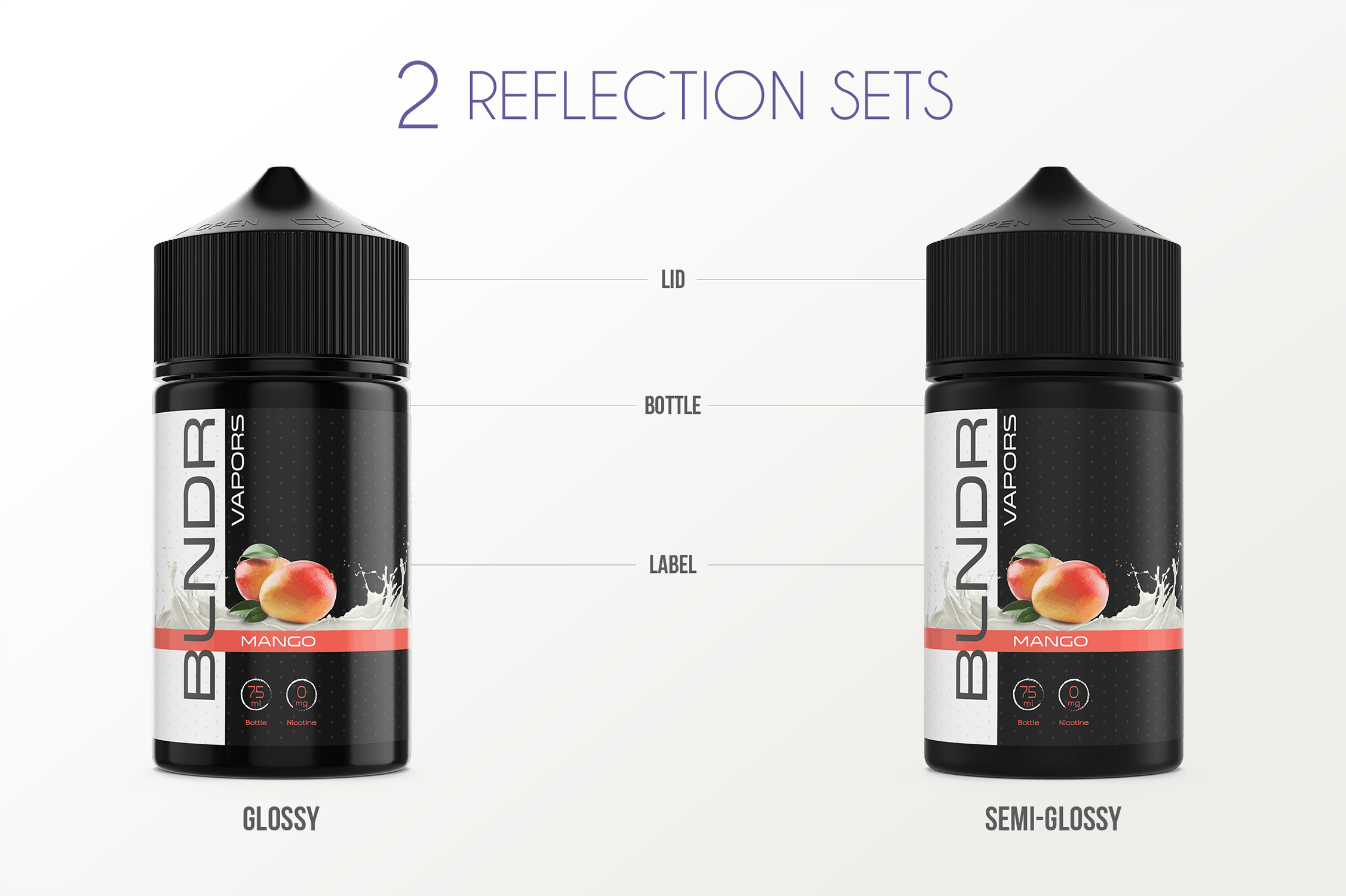 75ml容量电子烟烟油瓶外观设计样机模板 eLiquid Bottle Mockup v. 75ml-C插图(3)