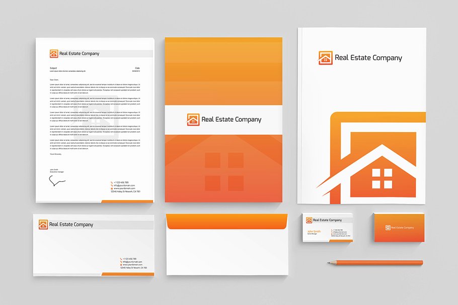 房地产企业品牌形像设计模板  Real Estate Corporate Identity插图(1)
