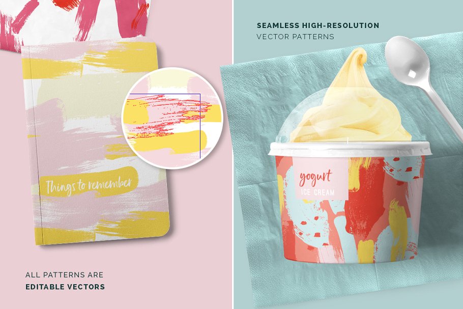 笔刷色彩飞溅纹理合集 Brushed Color Splash Patterns插图(2)