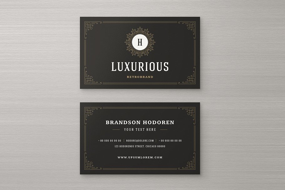 15款复古装饰风格企业名片设计模板 15 Ornaments Business Cards Bundle插图(5)