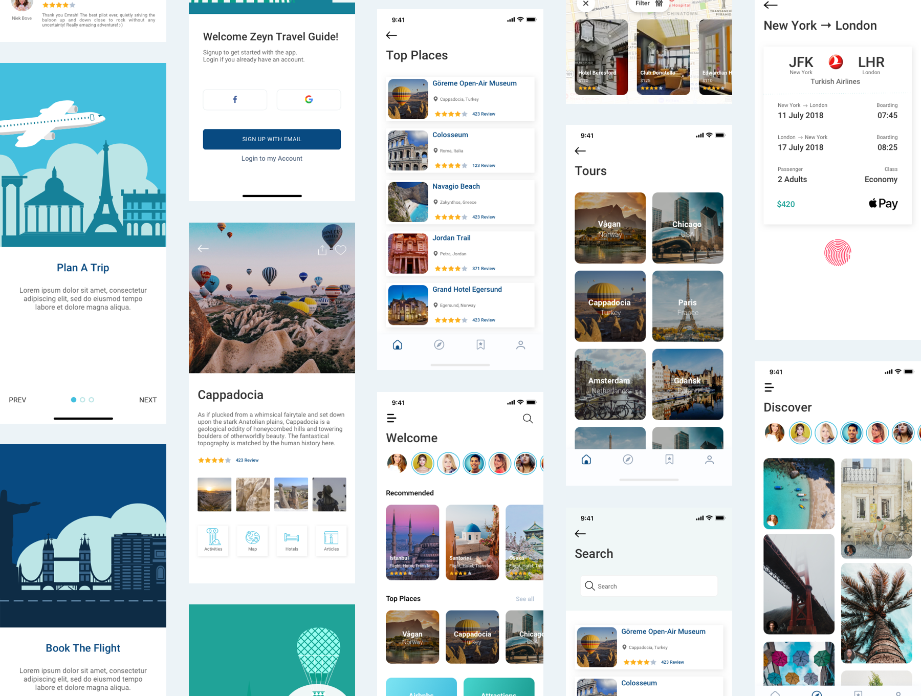 素材库下午茶：多功能旅行主题APP UI KIT套装Sketch模板app设计下载[Sketch,Fig,XD]插图(1)