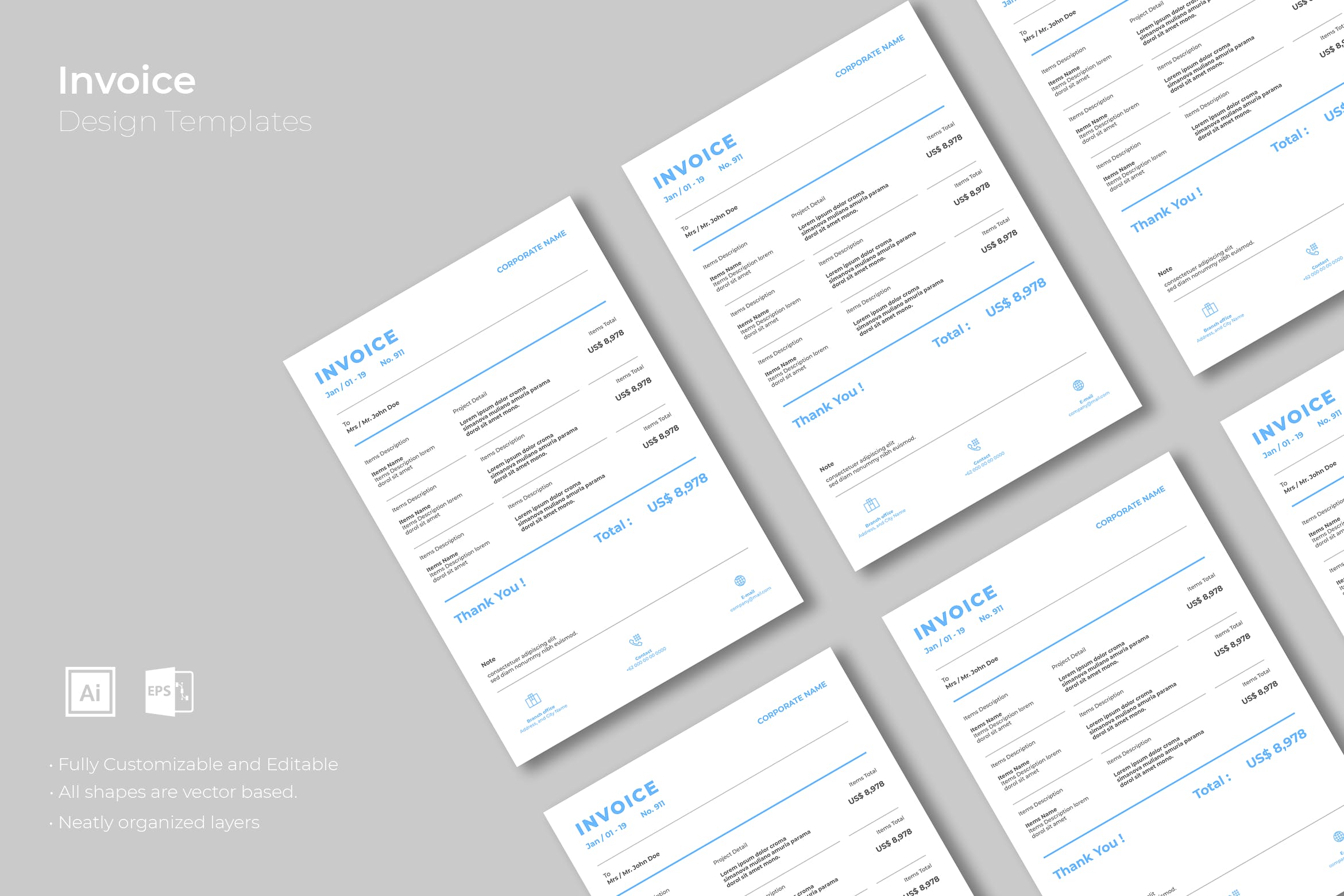 电子发票/单据设计模板v13 SRTP-Invoice Design.13插图