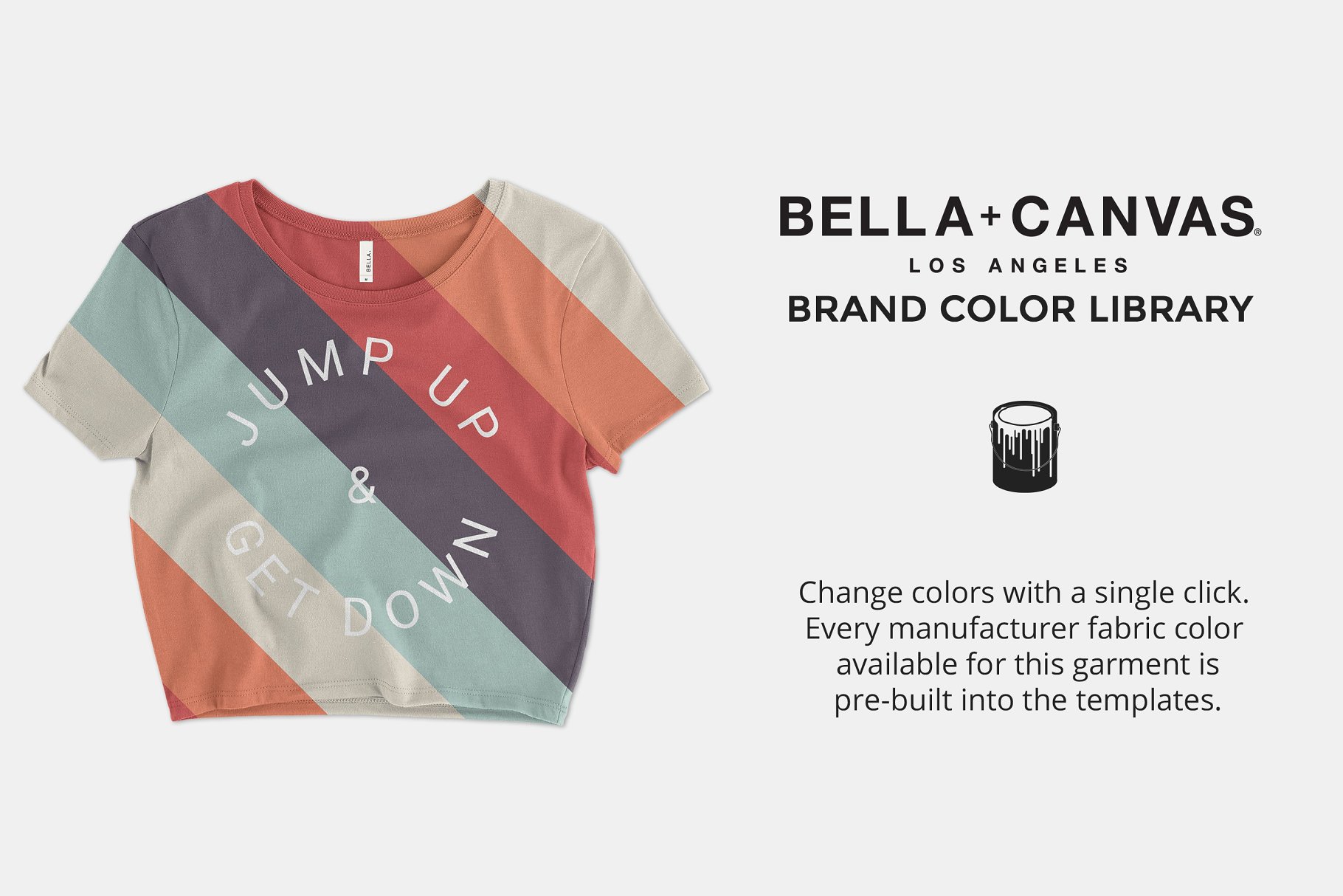 女士短款T恤样机模板 Bella Canvas 6681 Women’s Crop Tee插图(4)