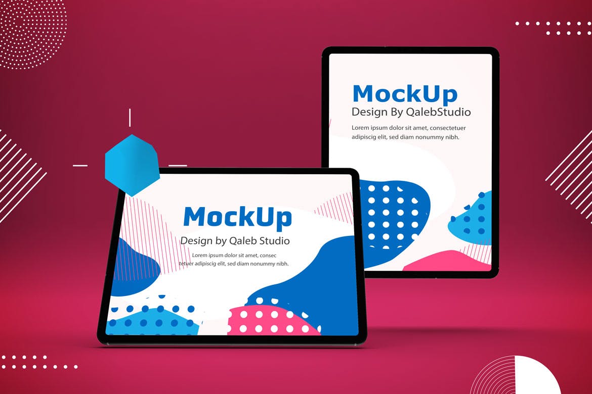 iPad Pro平板电脑UI设计屏幕预览效果图样机 Abstract iPad Pro Mockup插图(6)