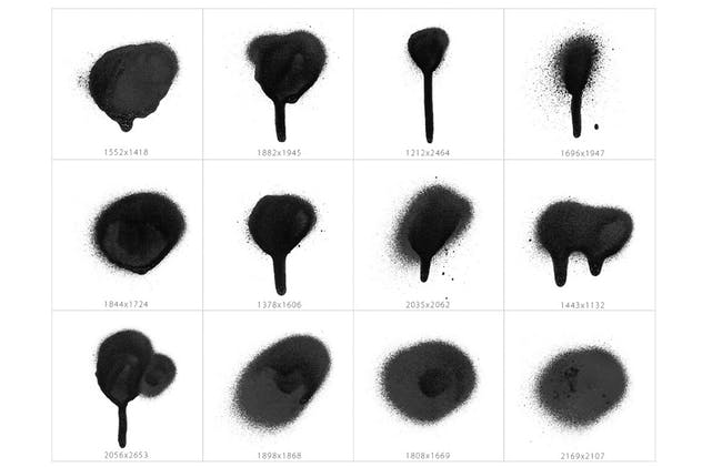 100+油漆喷雾效果斑点&圆点设计素材 101 Blob & Spot Spray Shapes插图(4)