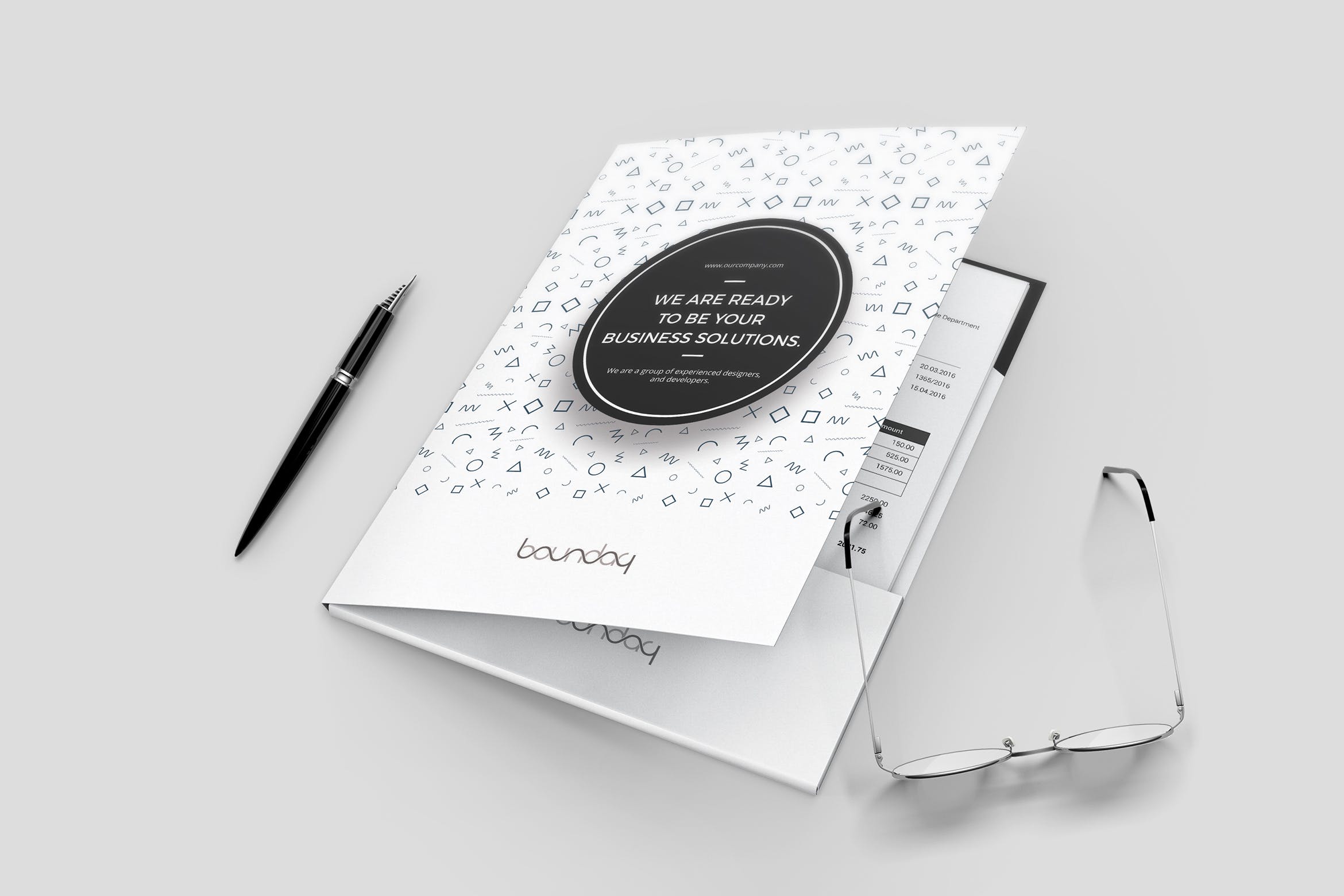 孟菲斯设计风格企业文件夹设计模板 Presentation Folder插图