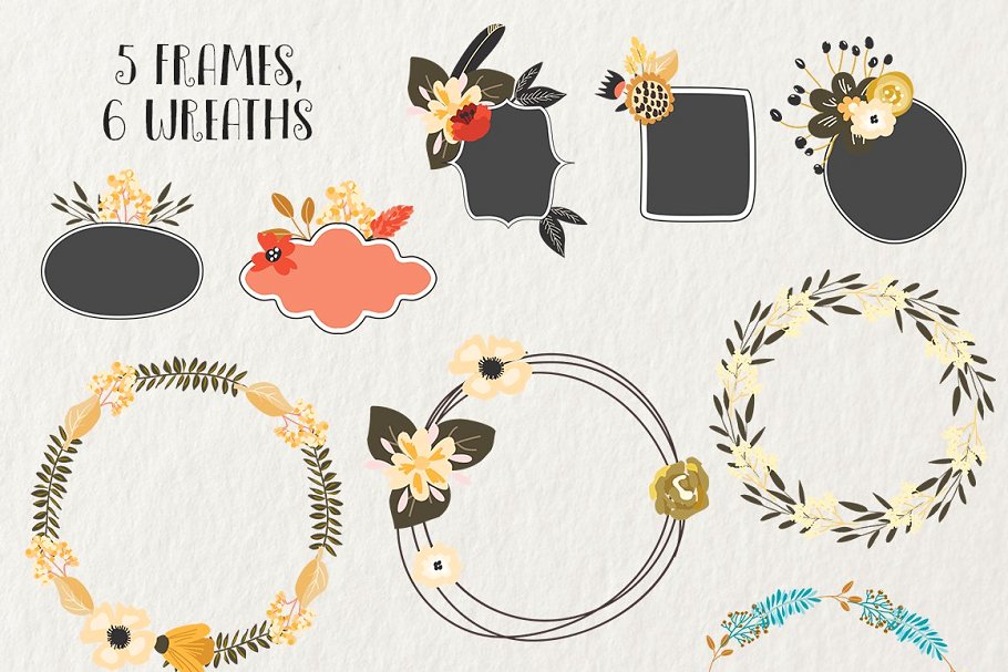 手绘水彩鲜花元素插画 Bouquet Flowers插图(3)