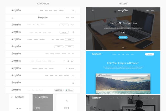 网站项目快速启动 UI 套件 Inception UI Kit插图(6)