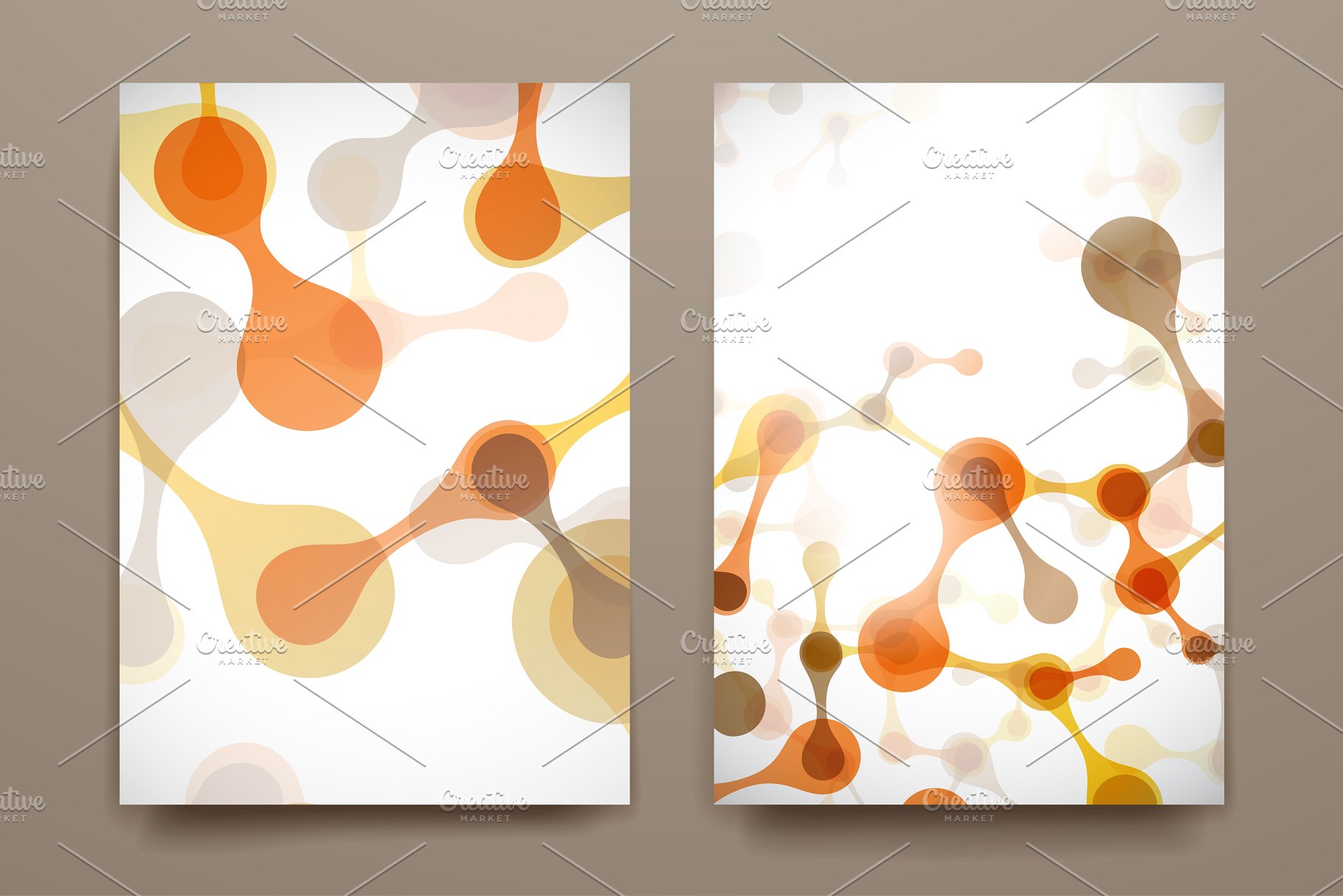 DNA链条抽象图形背景小册子模板 Brilliant  brochures in DNA style插图(3)