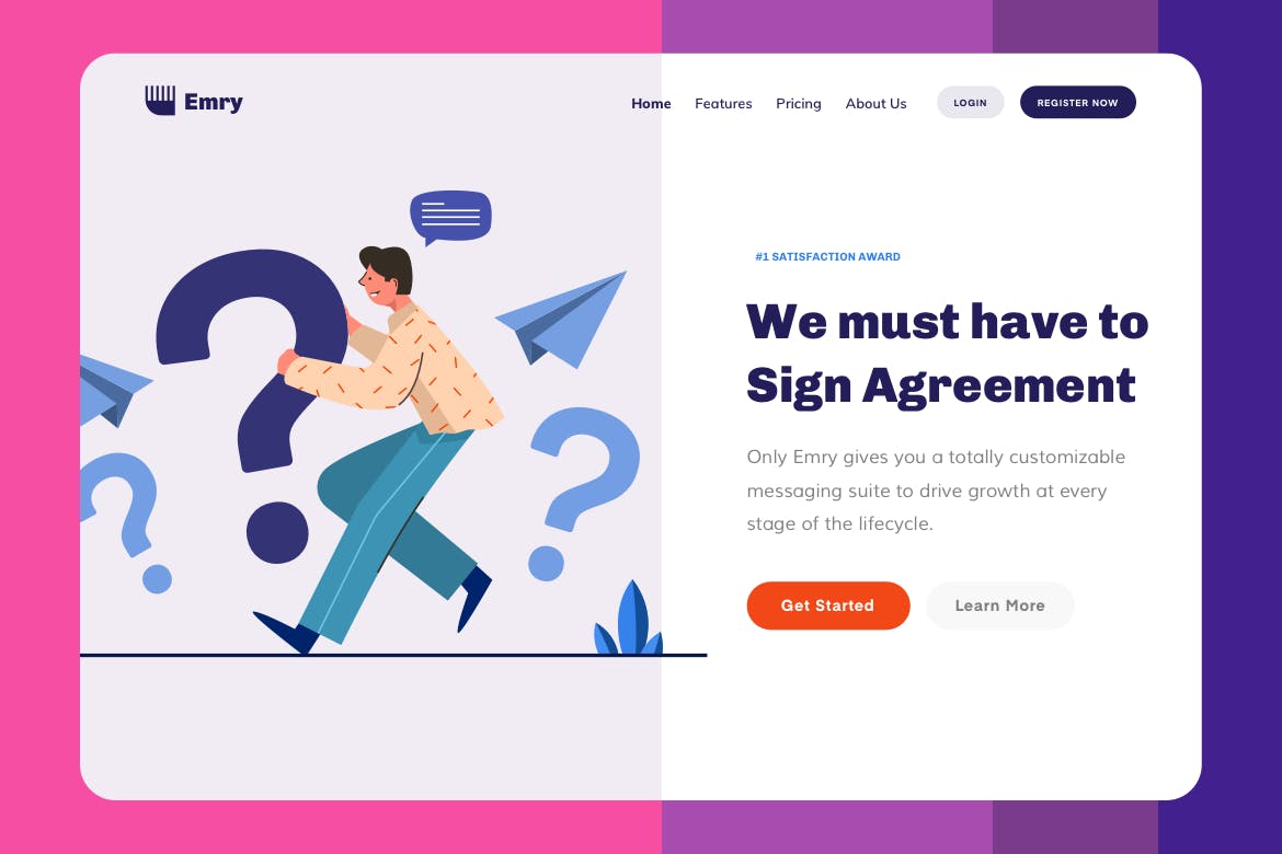 FAQ帮助中心网站设计矢量插画 Emry – FAQ Header插图(1)