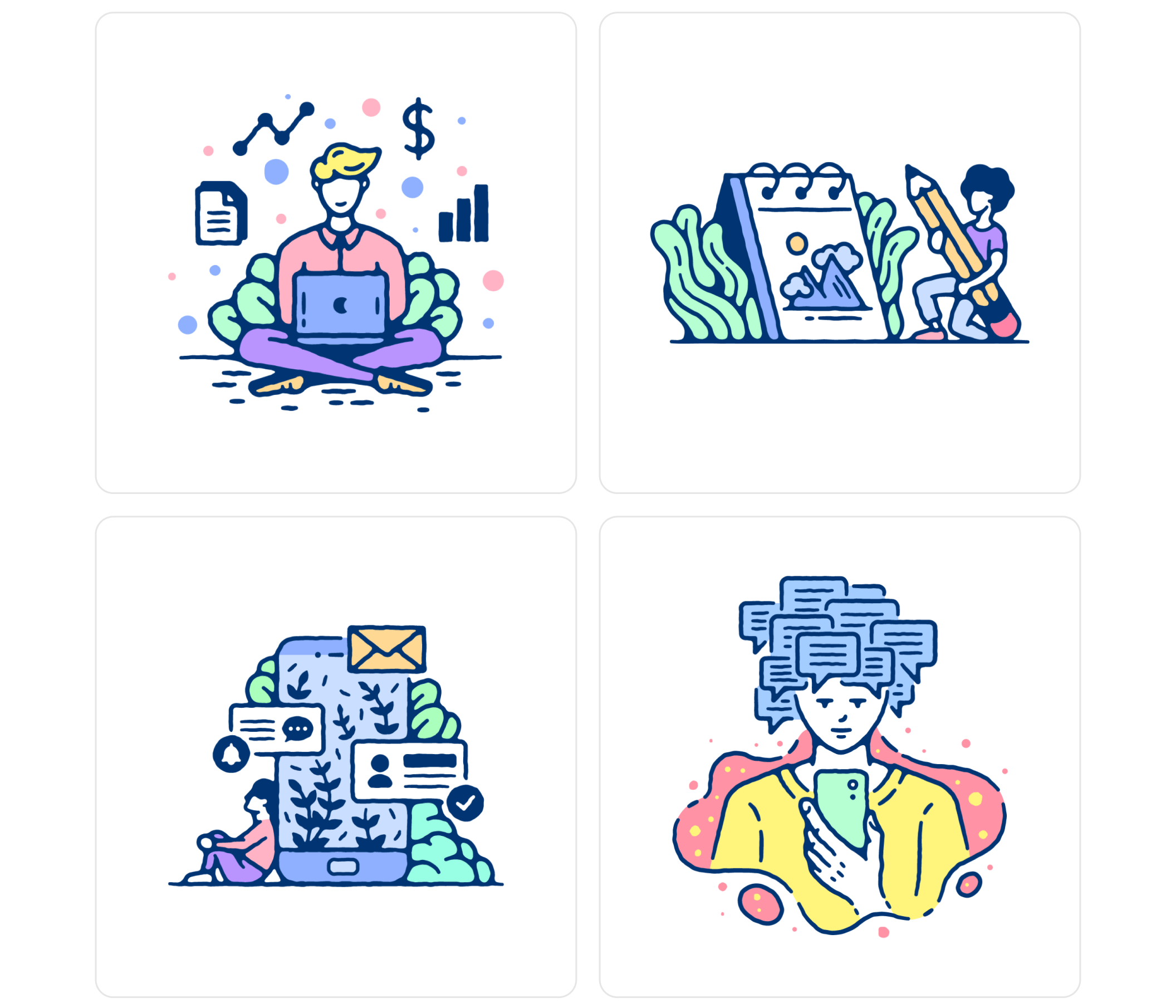 素材库下午茶：20个即用型IT世界场景矢量插画网站设计素材插图(2)