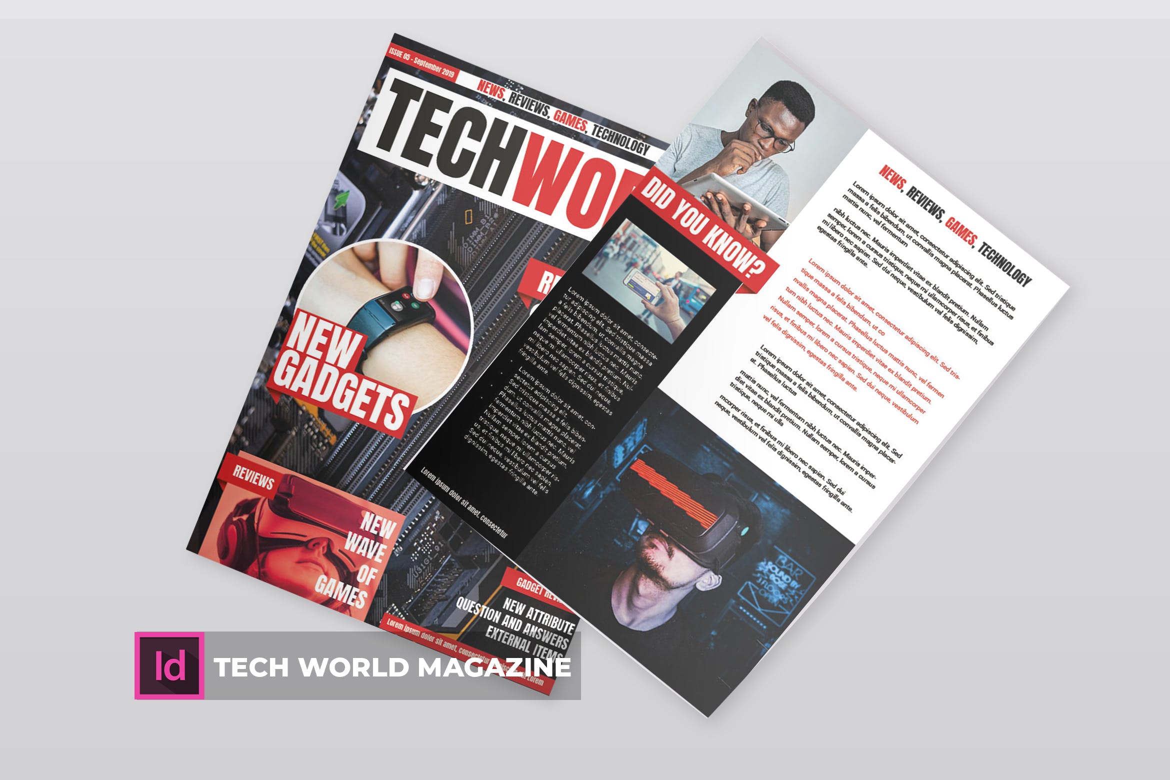 科技世界杂志版式设计模板 Tech World | Magazine Template插图
