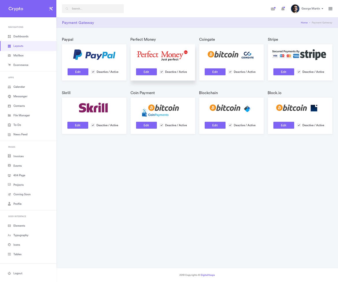 加密货币交易网站后台仪表板用户界面设计套件 CryptoCurrency Dashboard UI Kit插图(9)