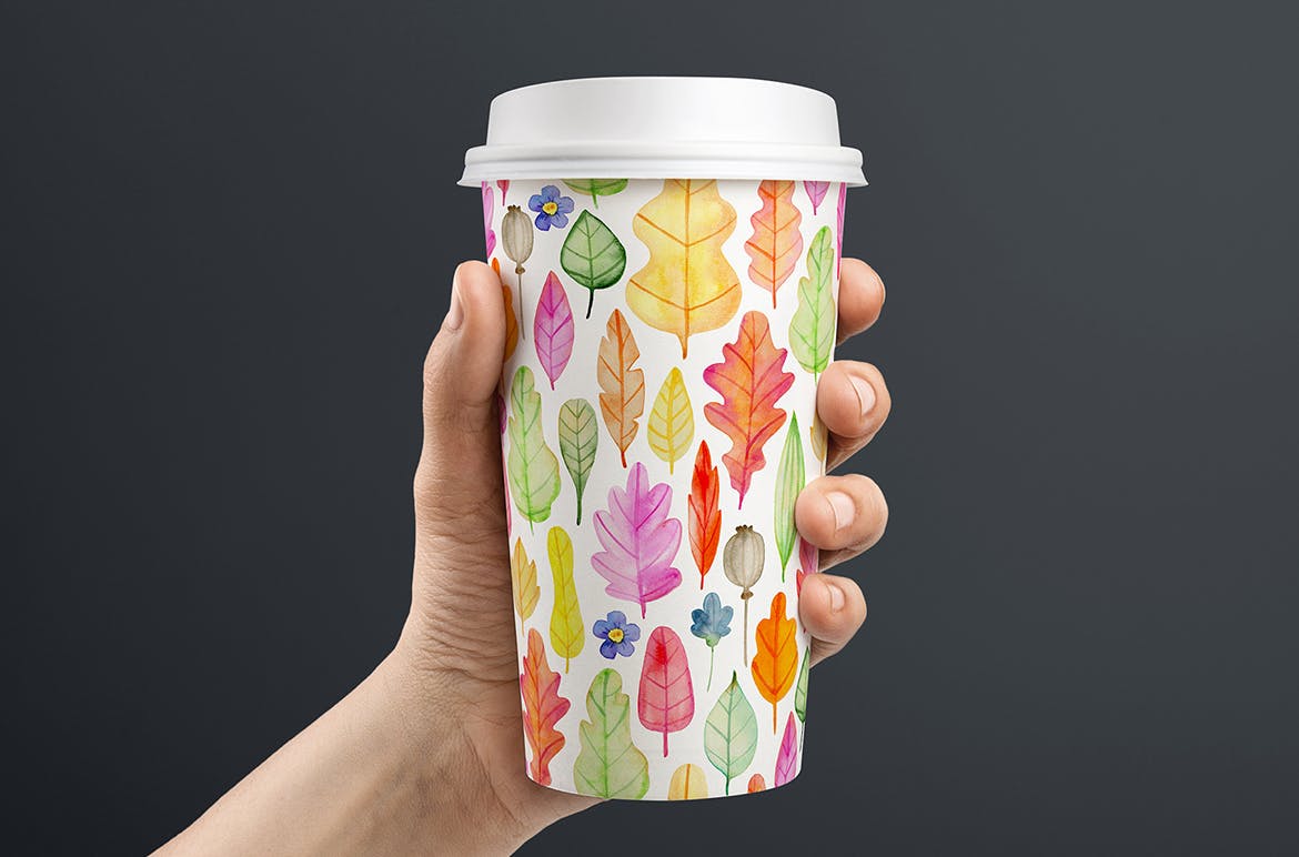 水彩手绘秋天花卉图案PNG素材 Fall Colors Watercolor Design Kit插图(13)