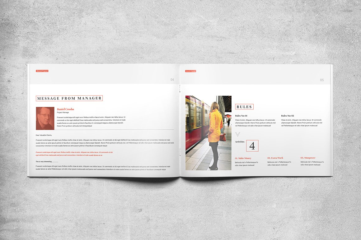 A4尺寸高端时尚的商务提案画册楼书杂志手册设计模板插图(2)