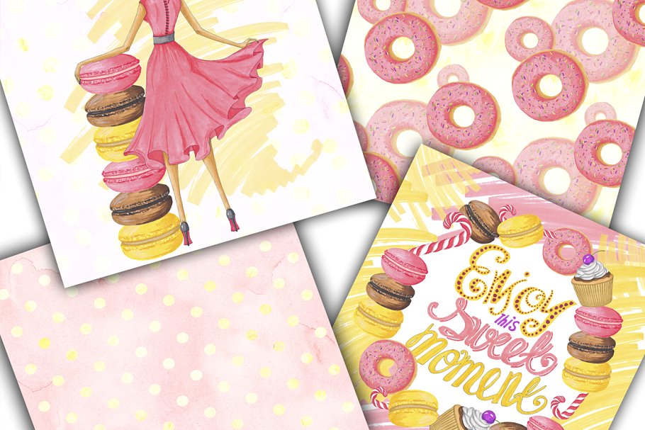 甜点甜心宝贝手绘剪贴画合集 Sweets Hand-painted clipart插图(9)