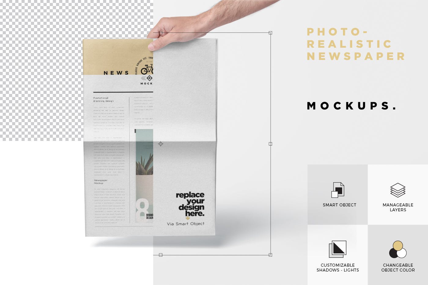 报纸排版设计图预览样机模板 Photorealistic Newspaper Mockups插图(7)