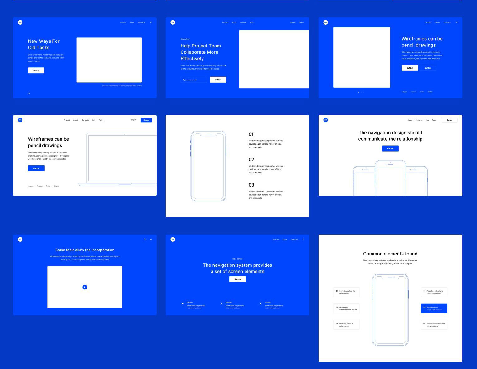 UI界面设计必备：高效率高保真产品原型线框图套件 dot [SKETCH, XD & Figma]插图(10)