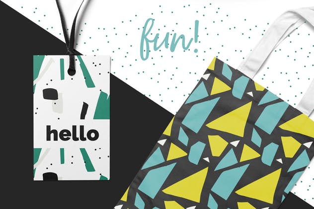 拼贴风格彩色印花图案素材 Collage Colorful Patterns插图(2)