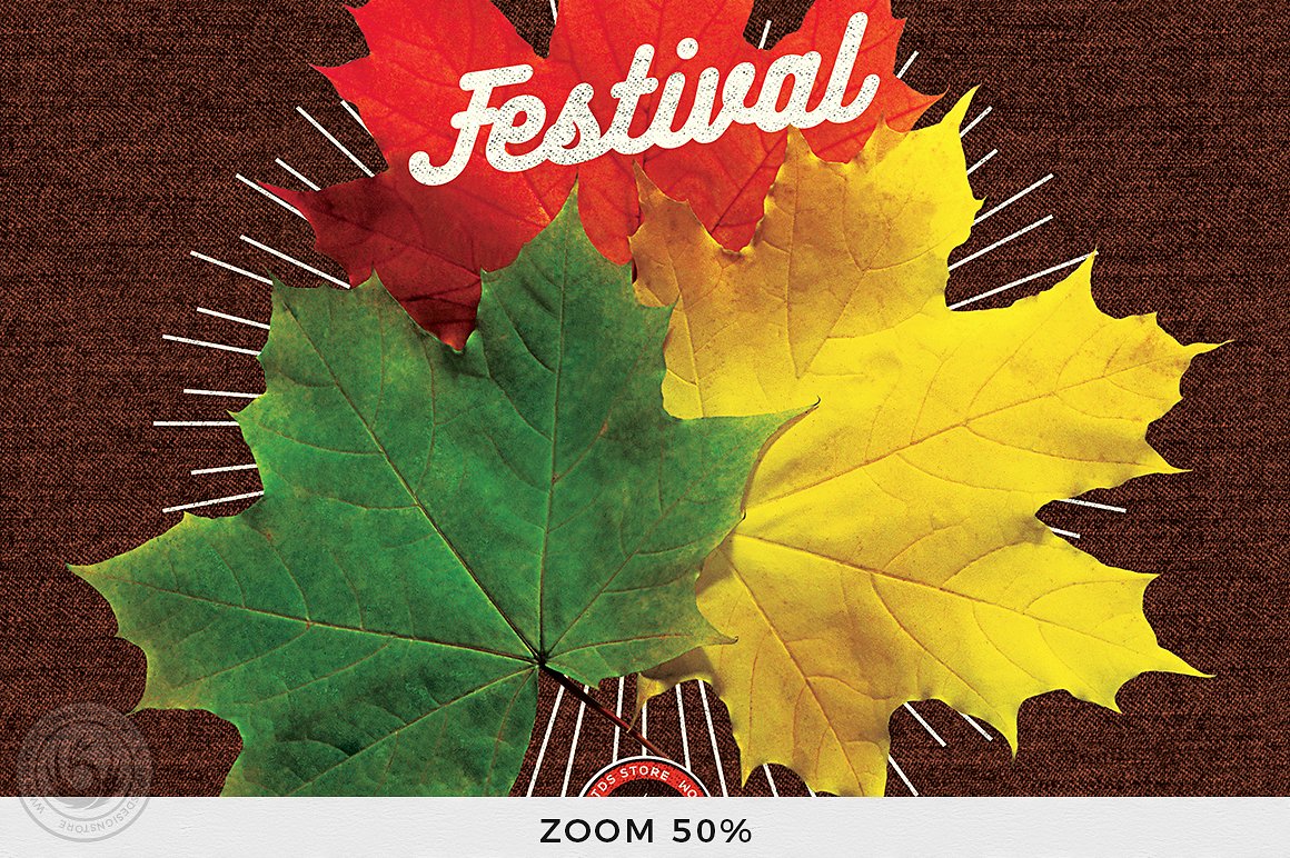 秋天节日主题传单PSD模板 Fall Festival Flyer PSD插图(6)