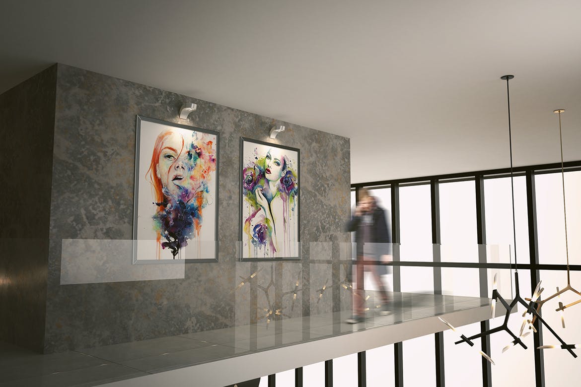 画展厅油画展览画框样机模板素材v9 Exhibittion Mockup [vol9]插图(2)