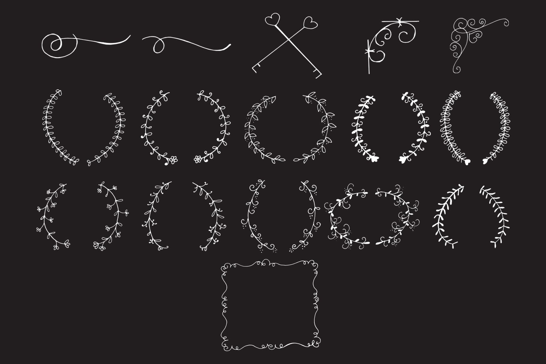 45+手绘装饰元素剪贴画合集v7 45+ Hand Design Element Cliparts Ver. 7插图(4)