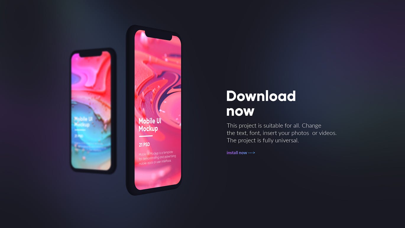 黑色iPhone手机UI界面设计效果图等距网格样机模板 Dark iPhone Mockup插图(15)
