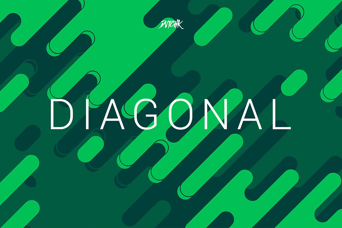 圆角线条背景纹理v04 Diagonal | Rounded Lines Bgs | V04插图(2)