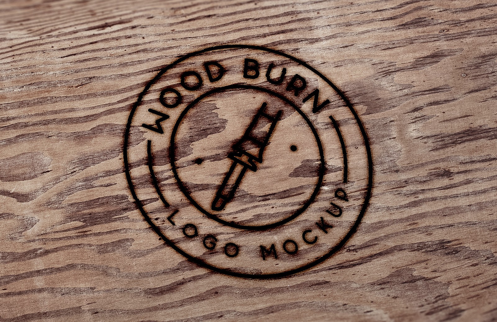 灼烧效果 Logo 展示样机 Wood Burn Logo Mockup插图(1)