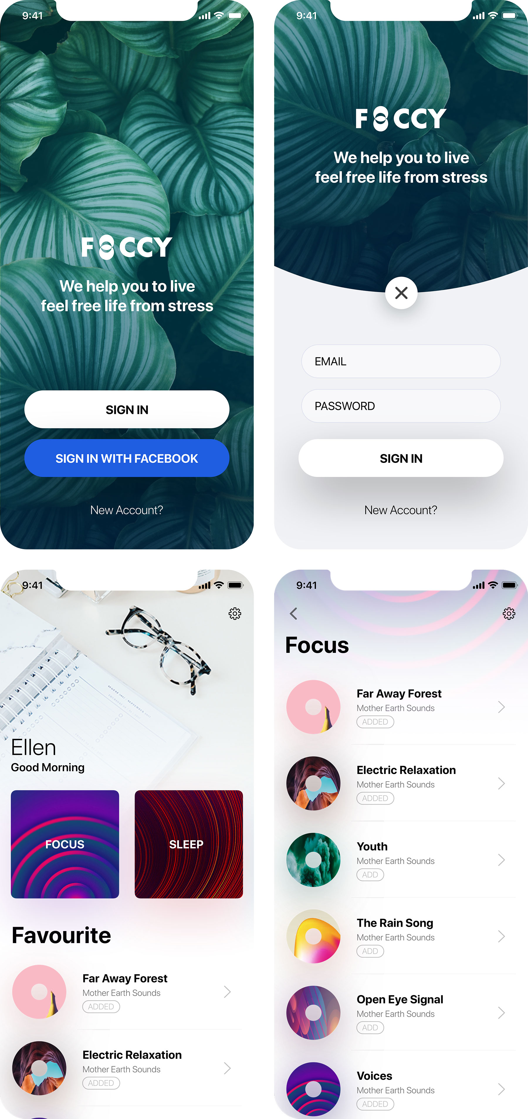 Foccy 声音应用界面