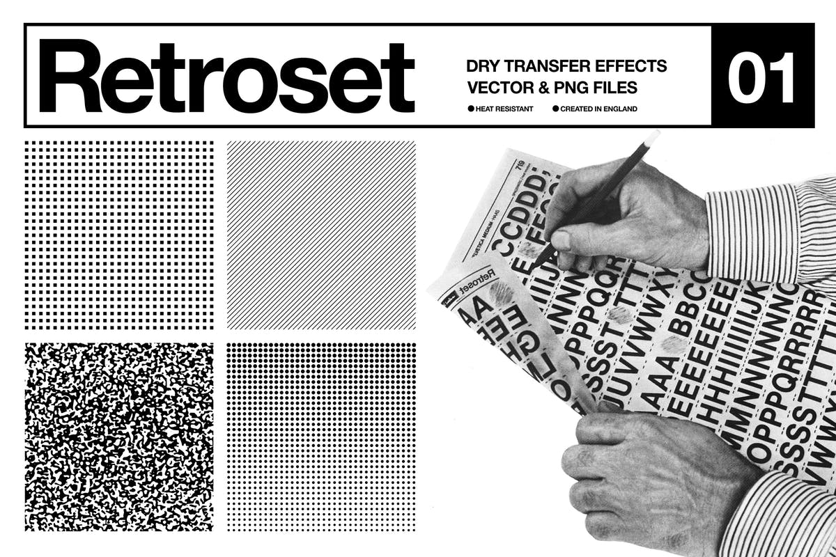 抽象复古线条/网格纹理图案素材 Retroset插图