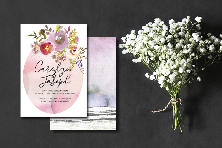 浪漫粉色水彩花卉 Romantic Pink Watercolor Flowers插图(6)