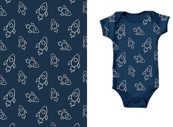 国外流行手绘儿童无缝图案插图(4)