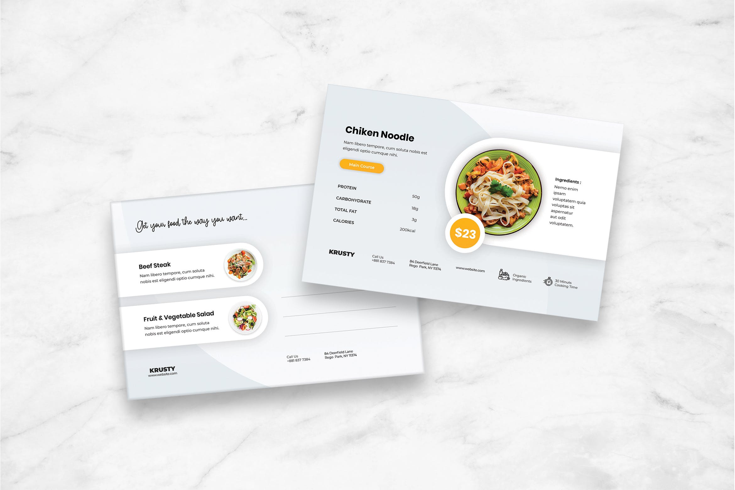 美食品牌主题明信片设计模板 Postcard插图