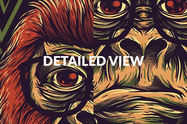 呆猴猴子手绘T恤印花设计 Nerd Monkey插图(3)