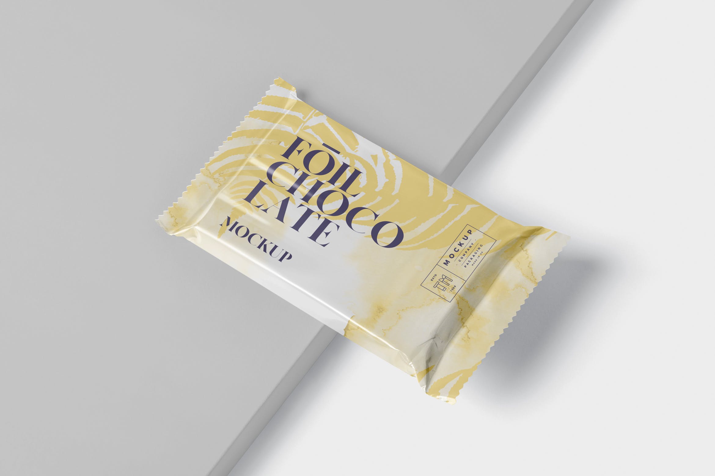 巧克力超薄铝箔纸包装设计效果图素材库精选 Foil Chocolate Packaging Mockup – Slim Size插图