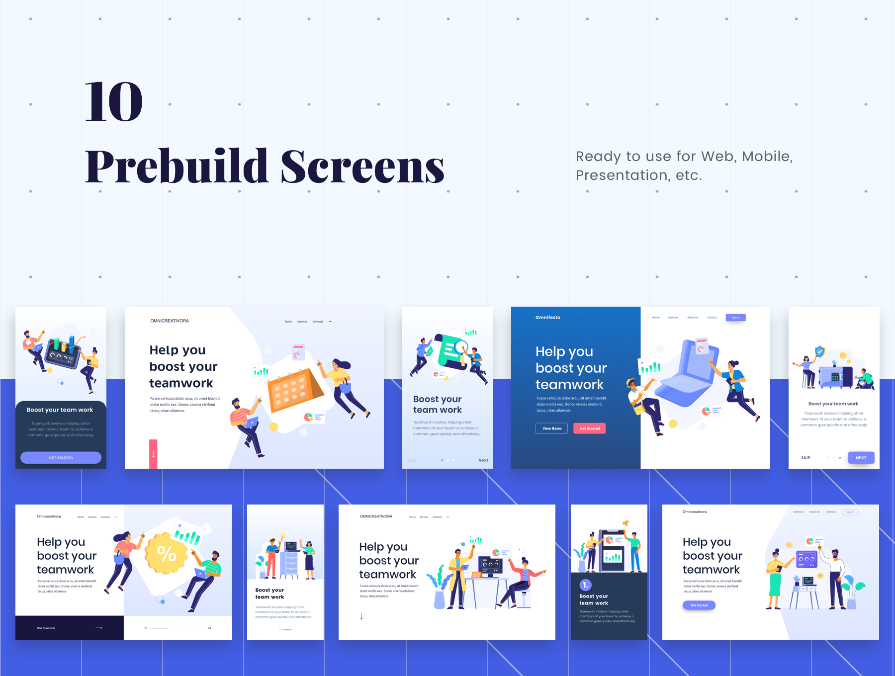 素材库下午茶:商业场景网站设计插画素材插图(1)