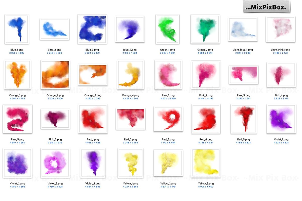 彩色烟雾弹照片叠层背景插图(1)